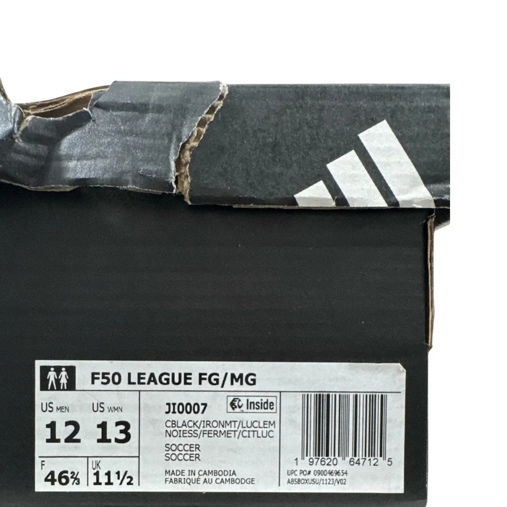 Adidas F50 League FG/MG Soccer Cleats Black Lucid Lemon JI0007 Mens 12/Wm 13 NIB